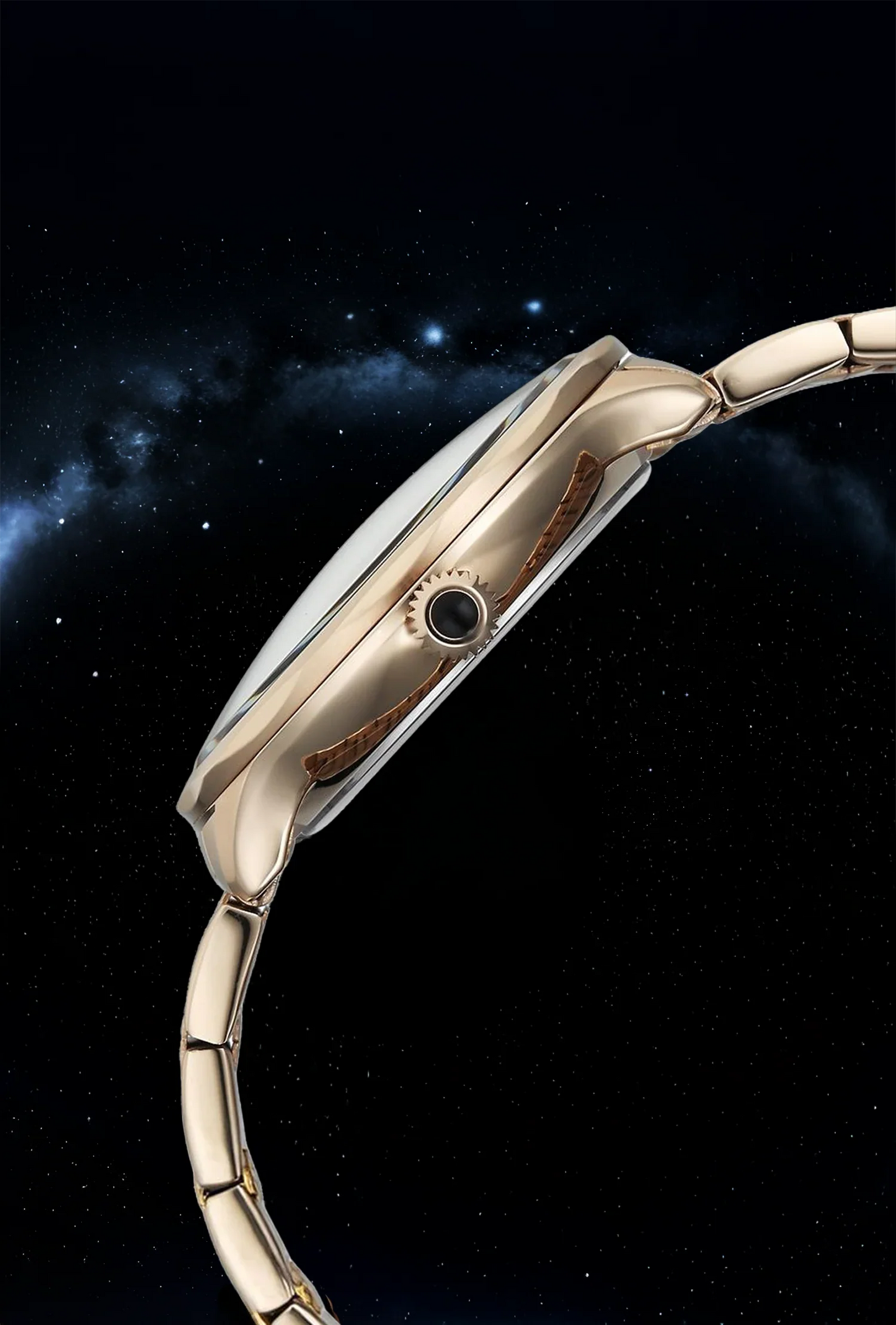 Titan Stellar Analog with Sun Moon Disc Black Dial Watch