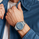 Titan Palette Of Time Quartz Analog with Date Blue Dial Stainless Steel Strap Watch For Men