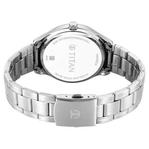 Titan Palette Of Time Quartz Analog with Date Green Dial Stainless Steel Strap Watch For Men