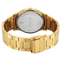 Titan Green Dial Gold Metal Strap Analog with Day Date Watch for Men