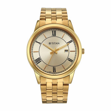 Titan Karishma Green Dial Golden Metal Strap Analog with Date Watch for Men