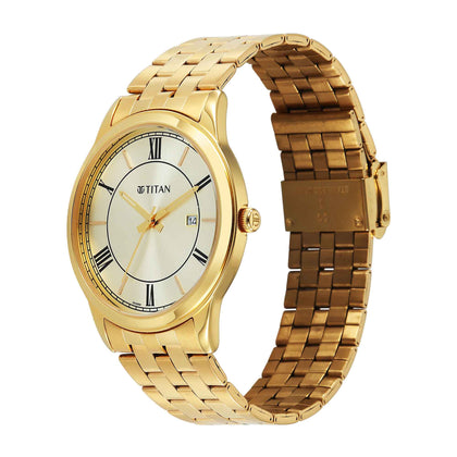 Titan Karishma Green Dial Golden Metal Strap Analog with Date Watch for Men