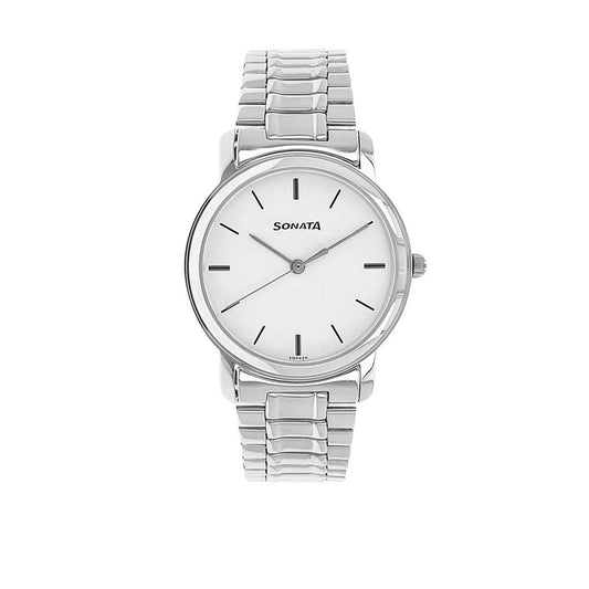 Sonata White Dial Analog Watch for Men 1013SM01