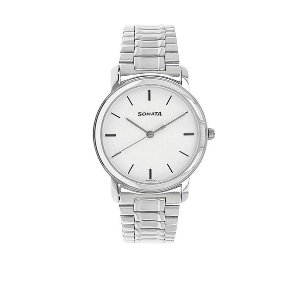 Sonata White Dial Analog Watch for Men 1013SM01