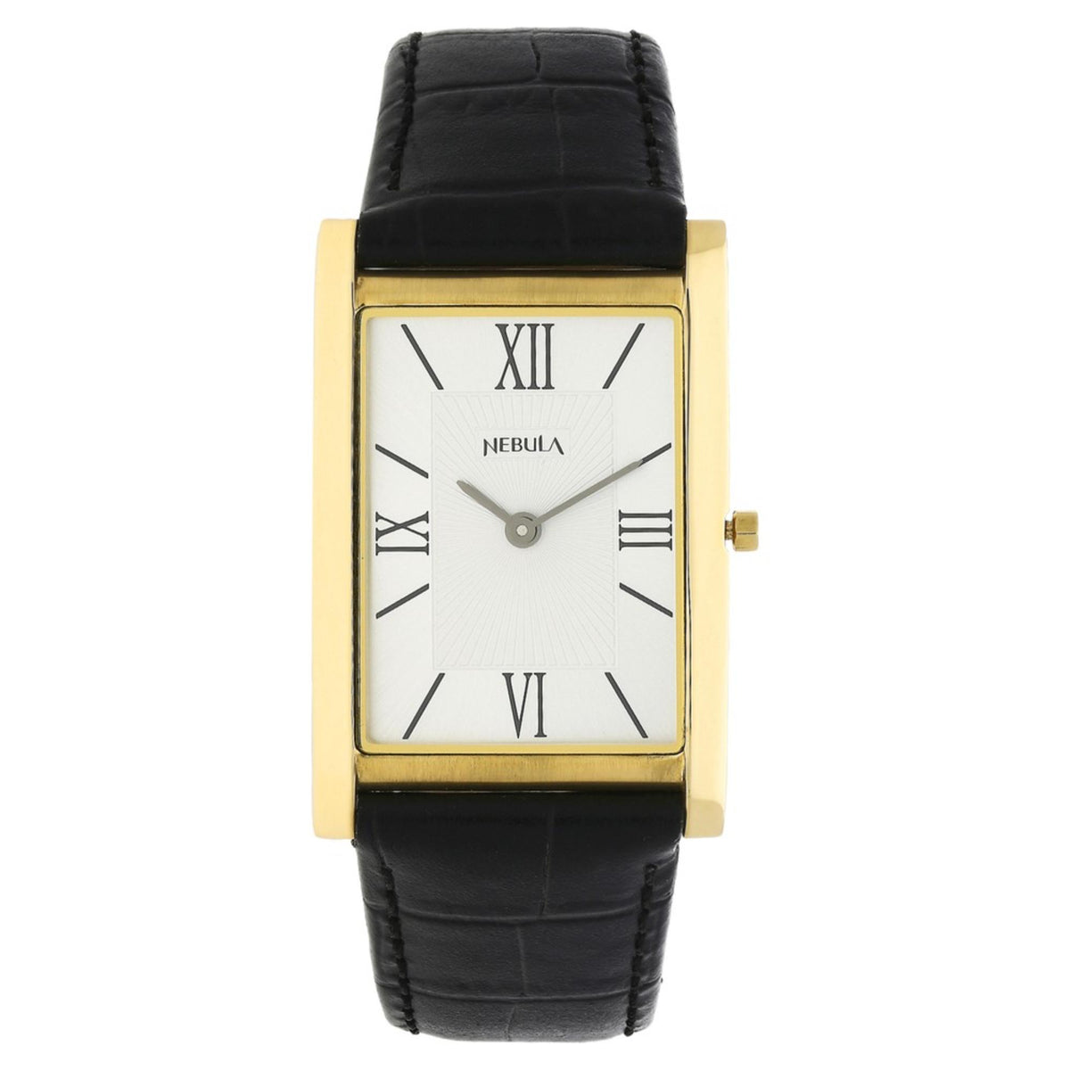 Titan Nebula Ultraslim 18k Gold Analog Leather Strap Watch for Men 1043DL12