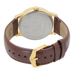 Titan Champagne Dial Analog Day and Date Leather Strap watch for Men