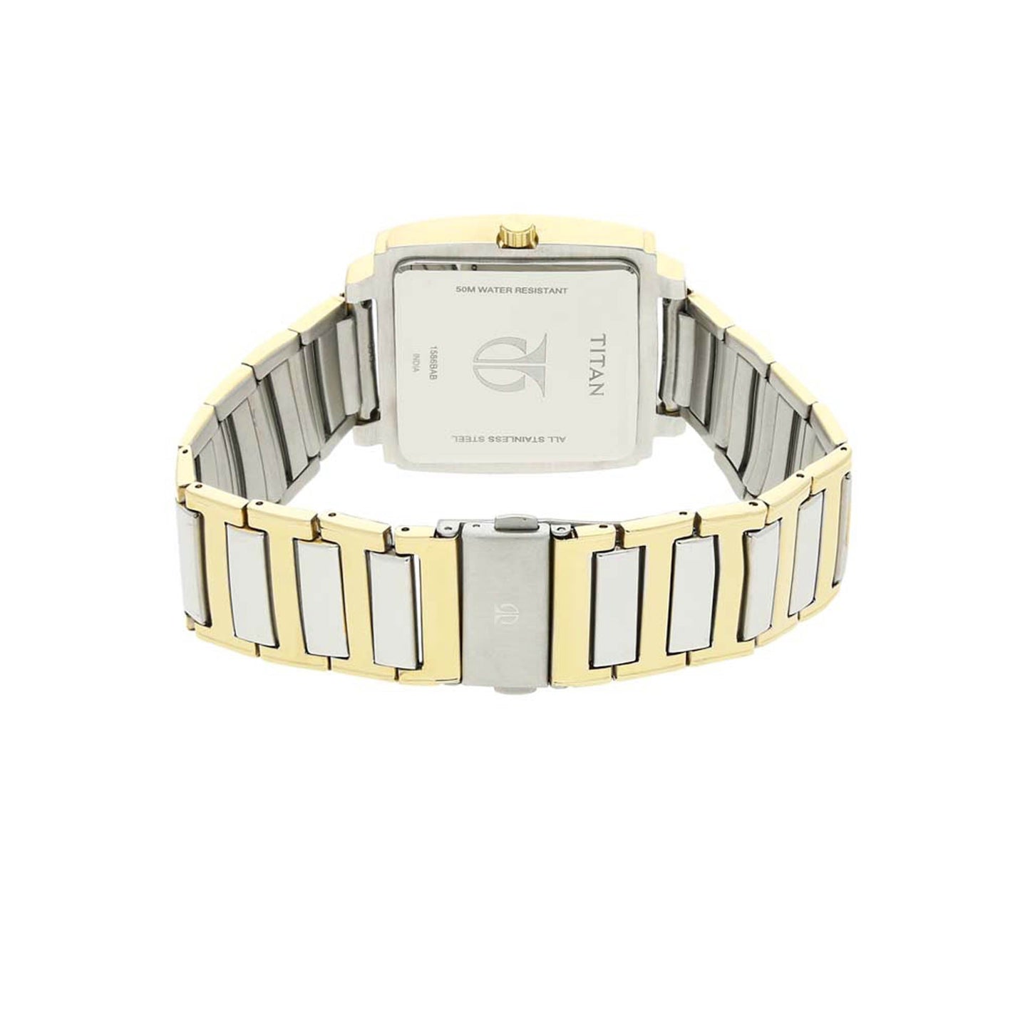 Titan Quartz Analog with Day and Date Black Dial Stainless Steel Strap Watch for Men