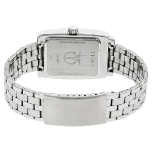 Titan Quartz Analog White Dial Stainless Steel Strap Watch for Men