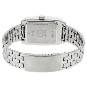 Titan Quartz Analog Black Dial Metal Strap Watch for Men