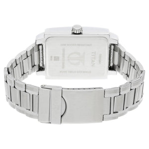 Titan Quartz Analog Black Dial Metal Strap Watch for Men