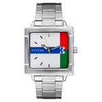 Titan Quartz Analog White Dial Metal Strap Watch for Men