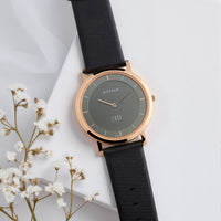 Titan Edge Quartz Anthracite Dial Leather Strap Watch for Men