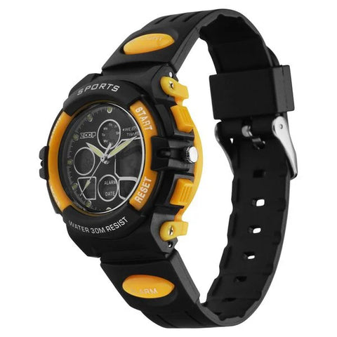 Zoop Quartz Analog Digital Black Dial Black Plastic Strap Watch for Kids
