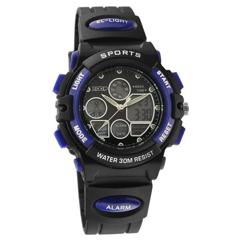 Zoop Quartz Analog Digital Black Dial Black Plastic Strap Watch for Kids