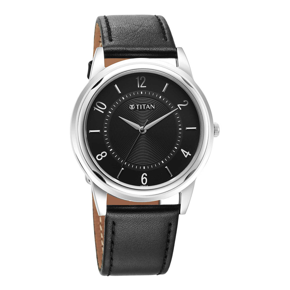 Titan Karishma Zing Strap Material Leather Dial Colour Black 1638SL02