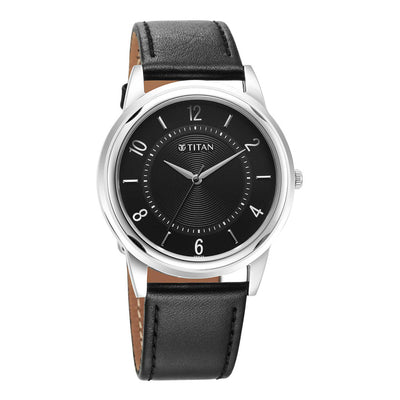 Titan Karishma Zing Strap Material Leather Dial Colour Black 1638SL02