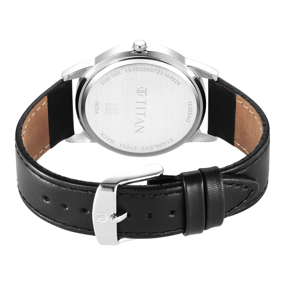 Titan Karishma Zing Strap Material Leather Dial Colour Black 1638SL02