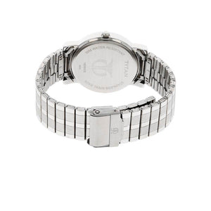 Titan Quartz Analog Black Dial Stainless Steel Strap Watch for Men