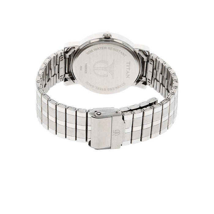 Titan Quartz Analog Black Dial Stainless Steel Strap Watch for Men