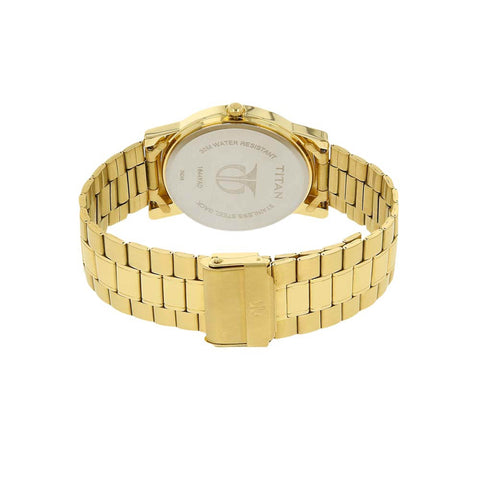 Titan Quartz Analog Silver Dial Stainless Steel Strap Watch for Men