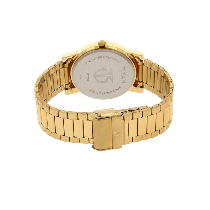 Titan Quartz Analog Silver Dial Stainless Steel Strap Watch for Men