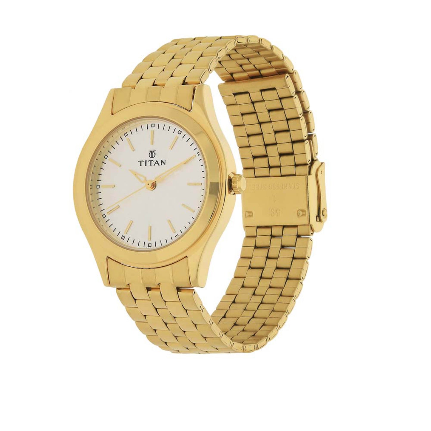 Titan Analog Silver Dial Stainless Steel Strap watch for Men