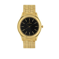 Titan Quartz Analog Black Dial Stainless Steel Strap Watch for Men