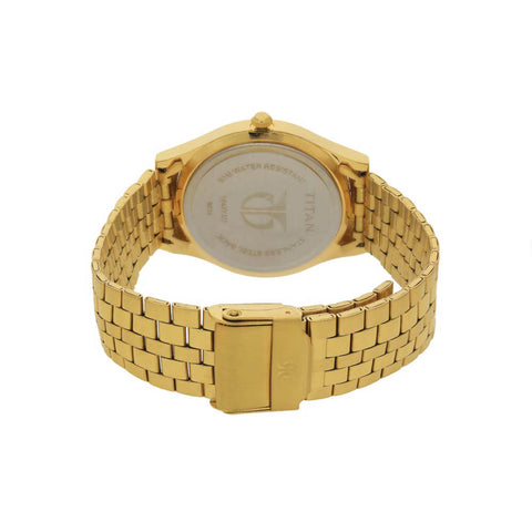 Titan Quartz Analog Black Dial Stainless Steel Strap Watch for Men