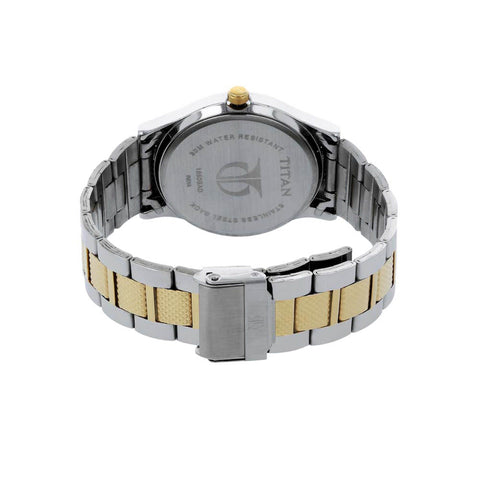 Titan Quartz Analog with Date Silver Dial Stainless Steel Strap Watch for Men