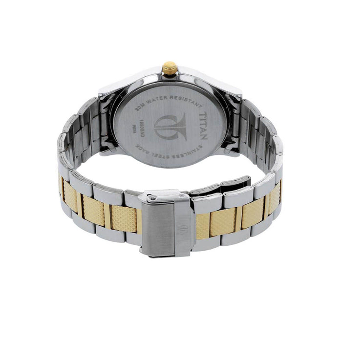 Titan Quartz Analog with Date Silver Dial Stainless Steel Strap Watch for Men
