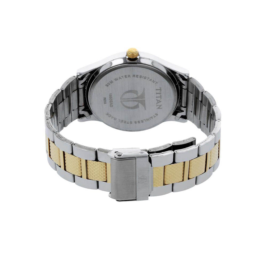 Titan Quartz Analog with Date Silver Dial Stainless Steel Strap Watch for Men