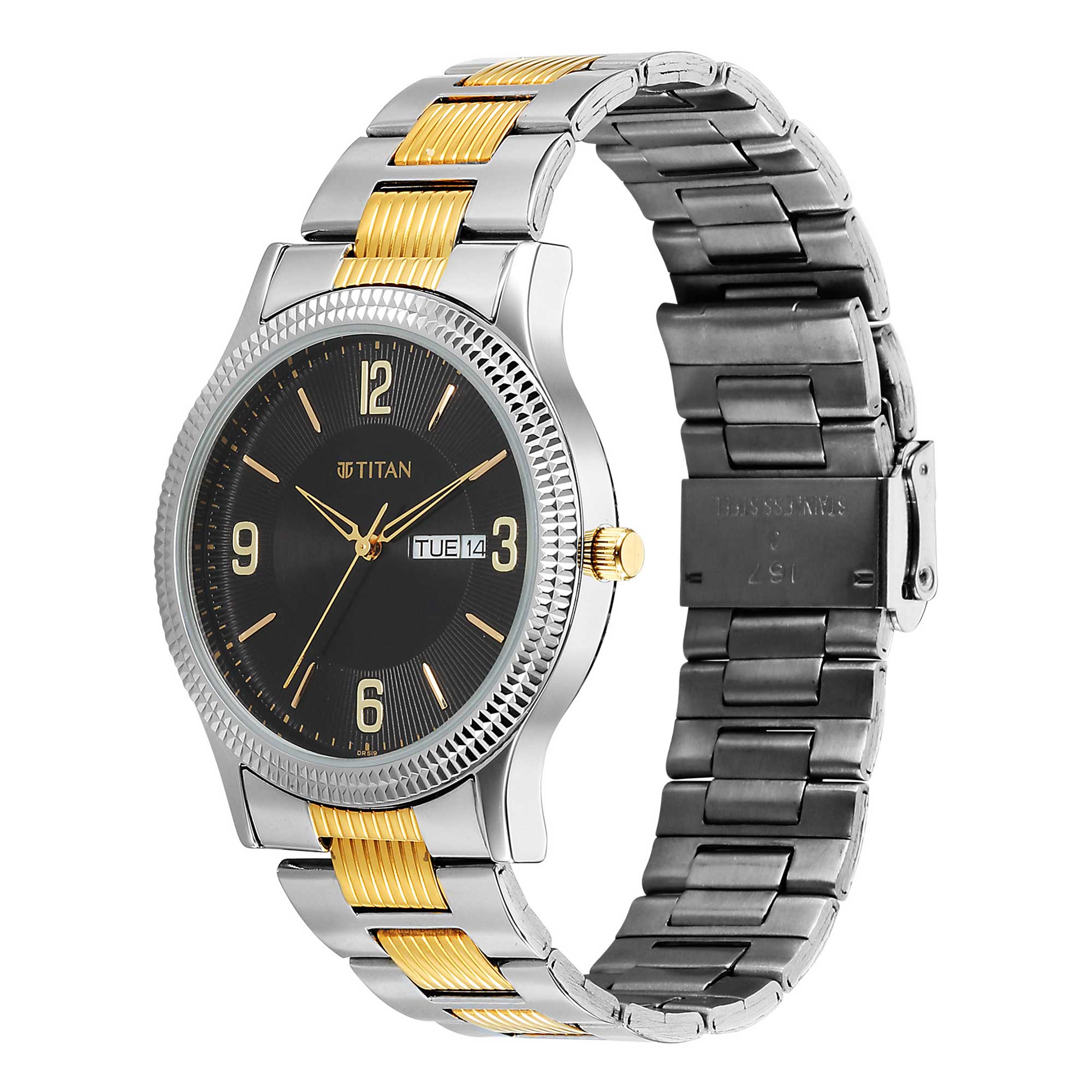 men's gold and silver watch
