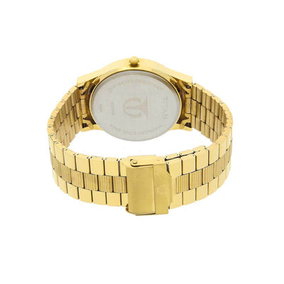 Titan Quartz Analog with Day and Date White Dial Stainless Steel Strap Watch for Men