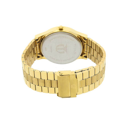 Titan Quartz Analog with Day and Date White Dial Stainless Steel Strap Watch for Men