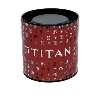 Titan Analog with Day and Date Quartz Champagne Dial Metal Round Stainless Steel Strap watch for Men
