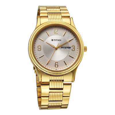 Titan Silver White Dial analogue Watch for Men
