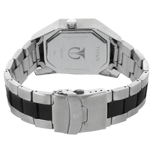 Titan Quartz Multifunction White Dial Stainless Steel Strap Watch for Men