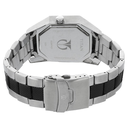 Titan Quartz Multifunction White Dial Stainless Steel Strap Watch for Men