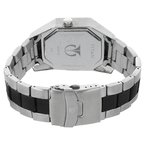 Titan Quartz Multifunction White Dial Stainless Steel Strap Watch for Men