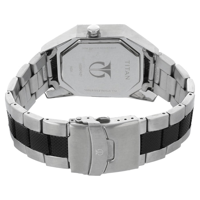 Titan Quartz Multifunction White Dial Stainless Steel Strap Watch for Men