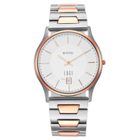 Edge Metal Silver Dial Leather Strap Watch 1683KM01