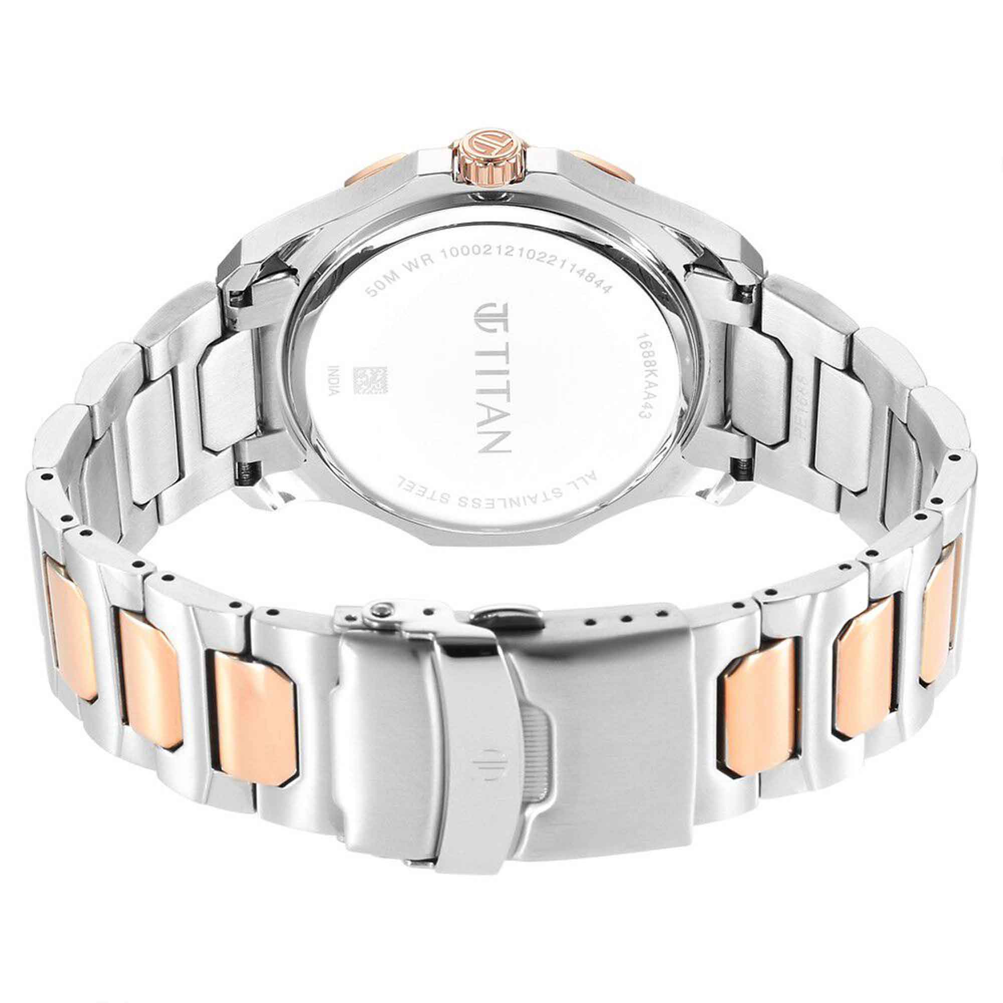 Titan Regalia Premium Blue Dial Quartz Multifunction Stainless Steel Strap watch for Men