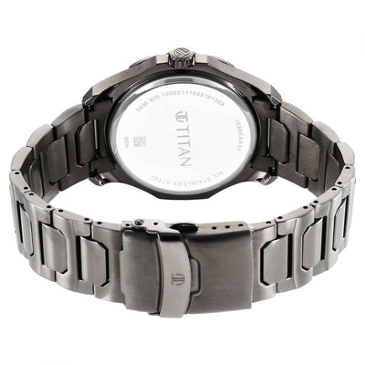 Titan Regalia Blue Dial Grey Metal Strap Multifunction Watch for Men