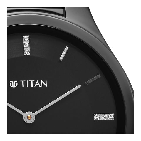 Titan Edge Strap Material Solid Ceramic Dial Colour Black 1696NC12