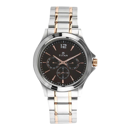Titan Workwear Brown Dial Multi Stainless Steel Strap watch for Men
