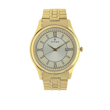 Titan Champagne Dial Analog Watch for Men 1713YM03