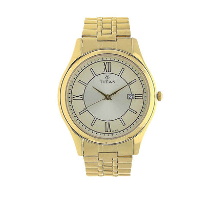 Titan Champagne Dial Analog Watch for Men 1713YM03