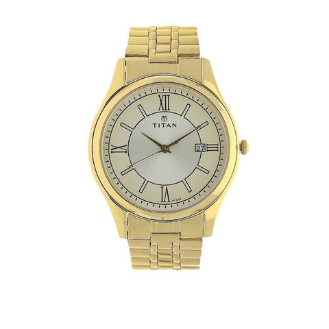 Titan Champagne Dial Analog Watch for Men 1713YM03