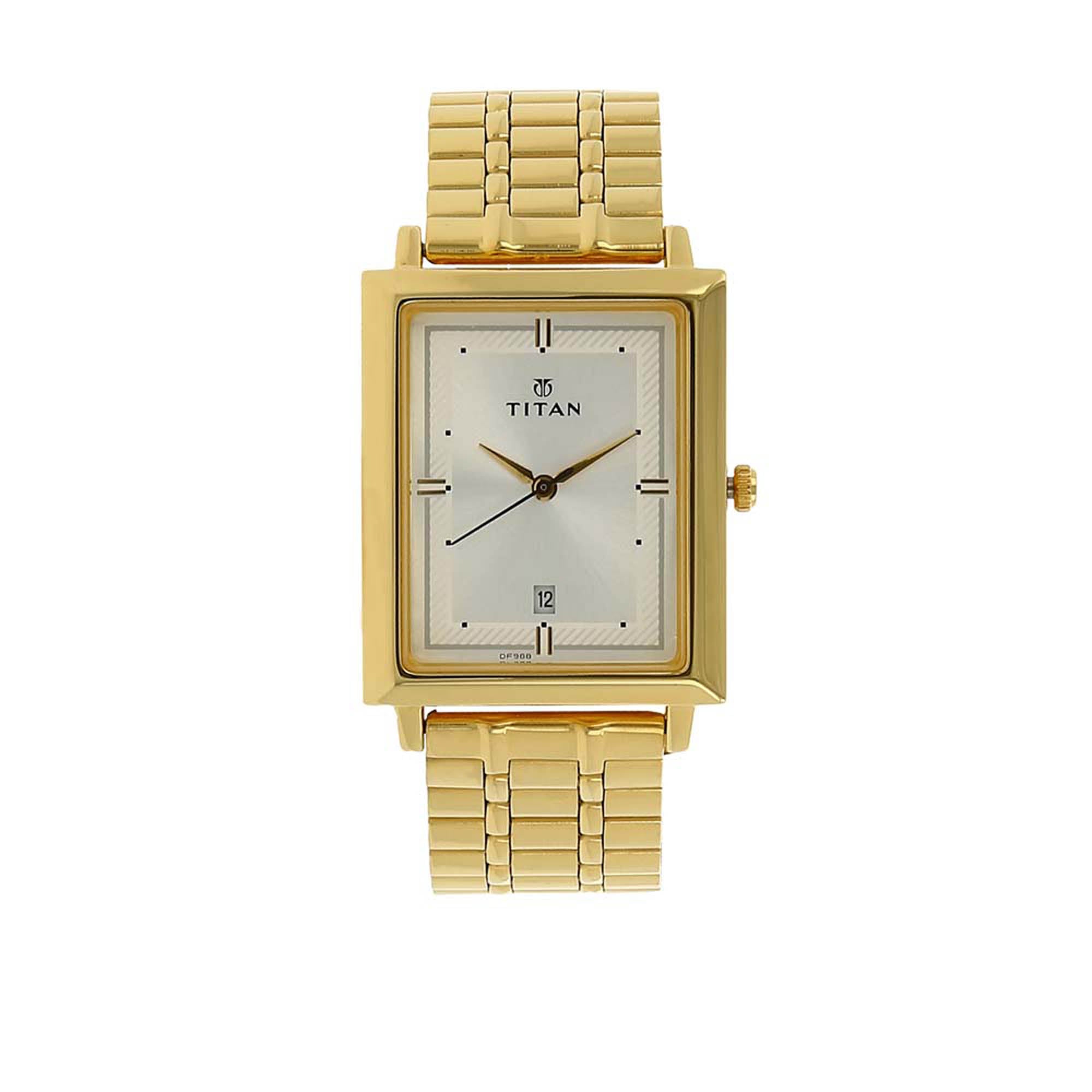 Titan Analog with Date Silver Dial Quartz Stainless Steel StrapMens