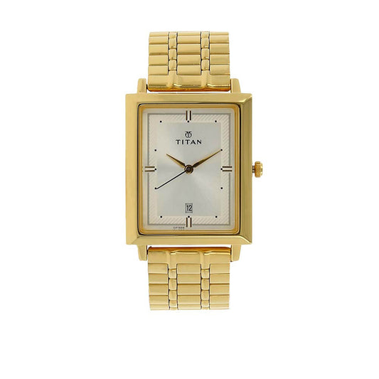 Titan Analog with Date Silver Dial Quartz Stainless Steel StrapMens
